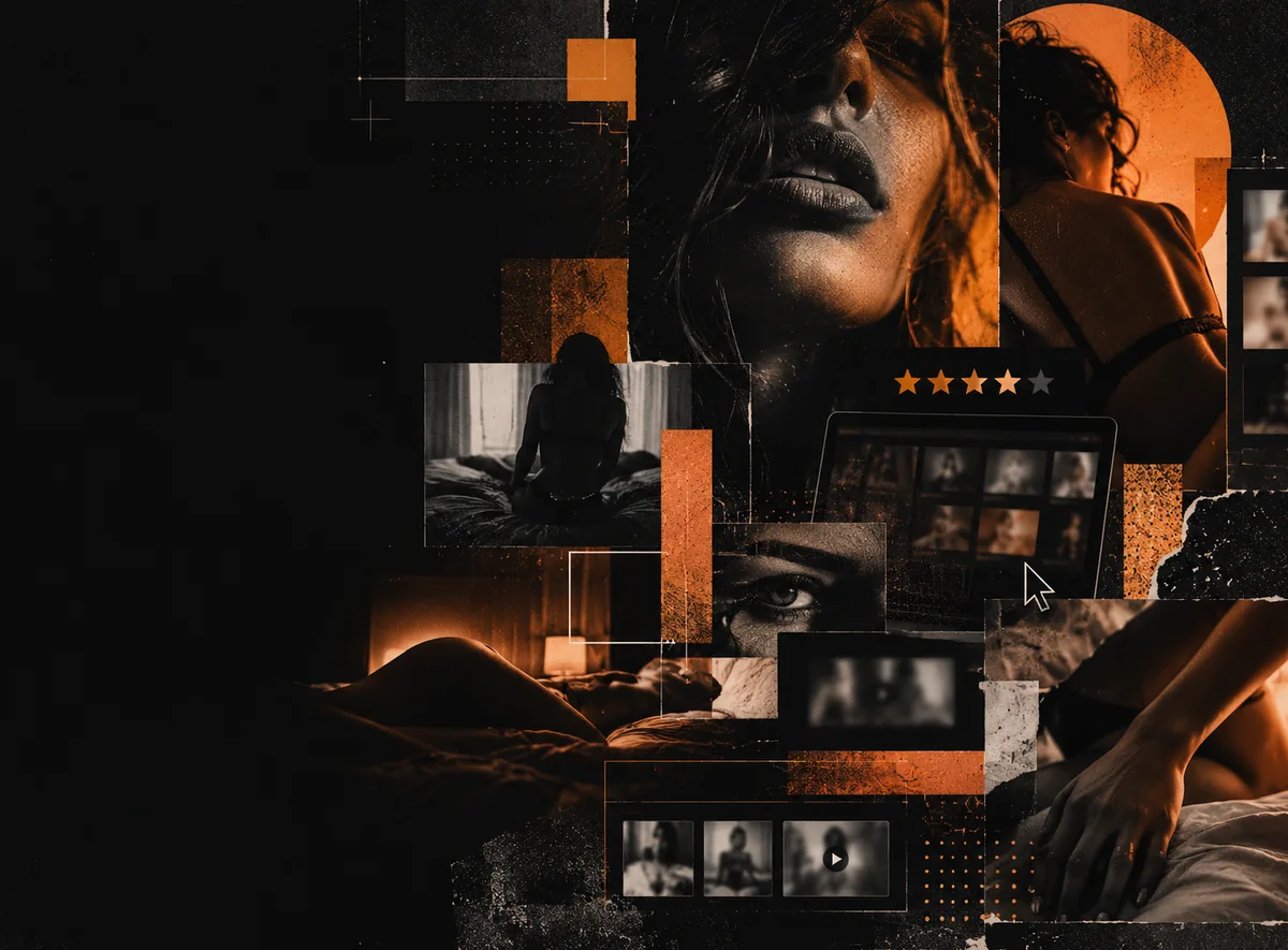 Editorial collage of adult-site reviews